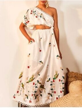 FARM Rio Pitanga Embroidered Maxi Dress NWT